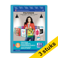 Aanbieding: 3x Oxford Polyvision showalbum flexibel A4 blauw (20 insteekhoezen)