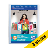 Aanbieding: 3x Oxford Polyvision showalbum flexibel A4 transparant (20 insteekhoezen)