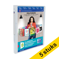 Aanbieding: 5x Oxford Polyvision A4-ringband met 4 O-ringen 15 mm transparant