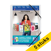 Aanbieding: 5x Oxford Polyvision elastomap transparant (personaliseerbaar) A4