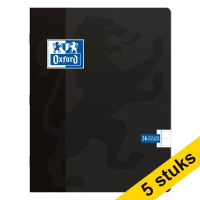 Aanbieding: 5x Oxford School gelijnd schrift 165 x 210 mm 36 vellen zwart