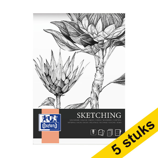 Aanbieding: 5x Oxford Sketching schetsblok A4 120 g/m² (50 vellen) 237658 - 1