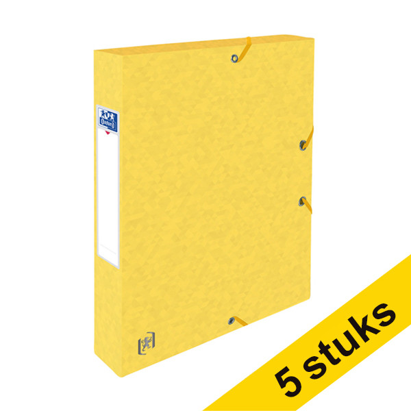 Aanbieding: 5x Oxford elastobox Top File+ geel 40 mm (300 vellen) 260240 - 1