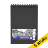 Aanbieding: 5x Oxford schetsboek hardcover spiraal A4 100 g/m² zwart (50 vellen) 237652 - 1