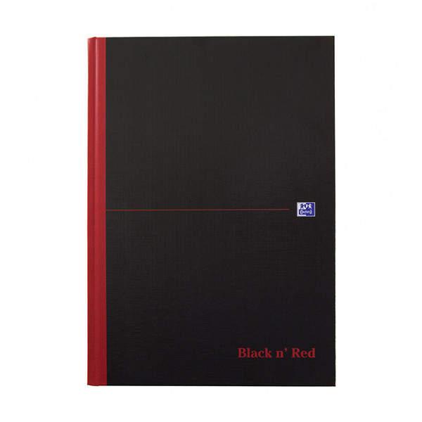 Oxford Black n' Red gebonden notitieboek A4 96 vellen blanco 100080489 260279 - 1