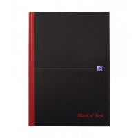 Oxford Black n' Red gebonden notitieboek A4 96 vellen blanco 100080489 260279