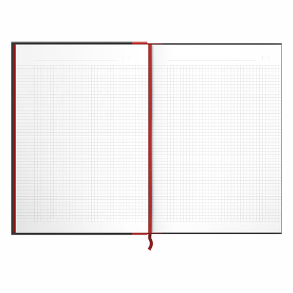 Oxford Black n' Red gebonden notitieboek A4 geruit 96 vellen 400047607 260009 - 3