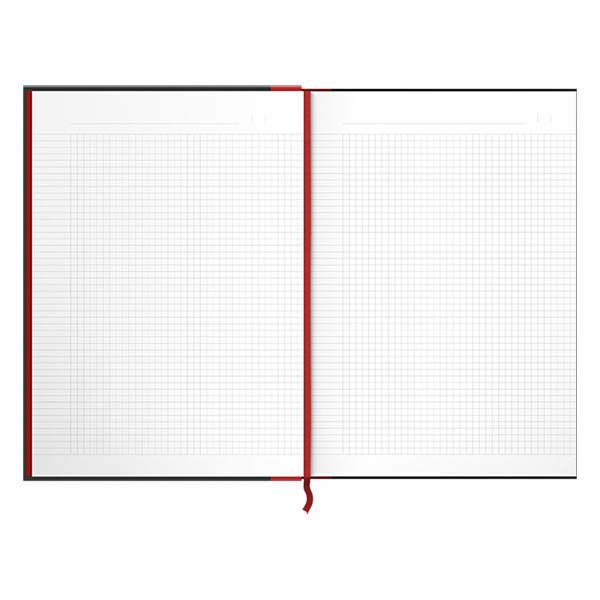 Oxford Black n' Red geruit A4 gebonden notitieboek 96 vellen 400047607 260009 - 3