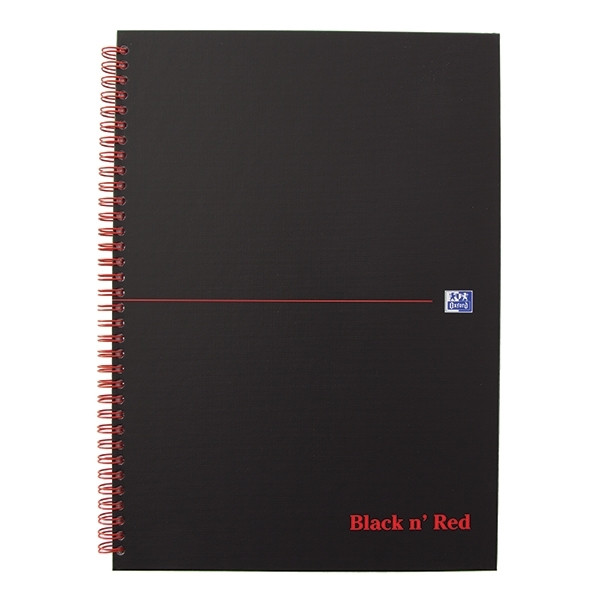 Oxford Black n' Red spiraalschrift karton A4 gelijnd 90 g/m² 70 vellen 400047608 260010 - 1
