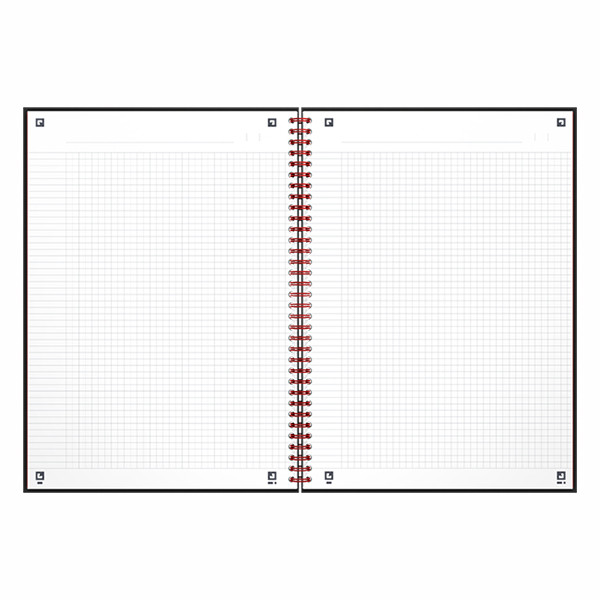 Oxford Black n' Red spiraalschrift karton A4 geruit 90 g/m² 70 vellen 400047609 260011 - 3