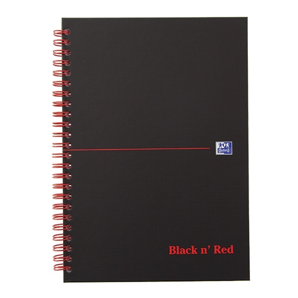 Oxford Black n' Red spiraalschrift karton A5 geruit 90 g/m² 70 vellen 400047652 260013 - 1