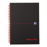 Oxford Black n' Red spiraalschrift karton A5 geruit 90 g/m² 70 vellen 400047652 260013