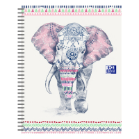 Oxford Boho Chic olifant spiraalschrift A4+ gelijnd 60 vellen (4-gaats) 400143831 260177
