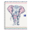 Oxford Boho Chic olifant spiraalschrift A4+ gelijnd 60 vellen (4-gaats)