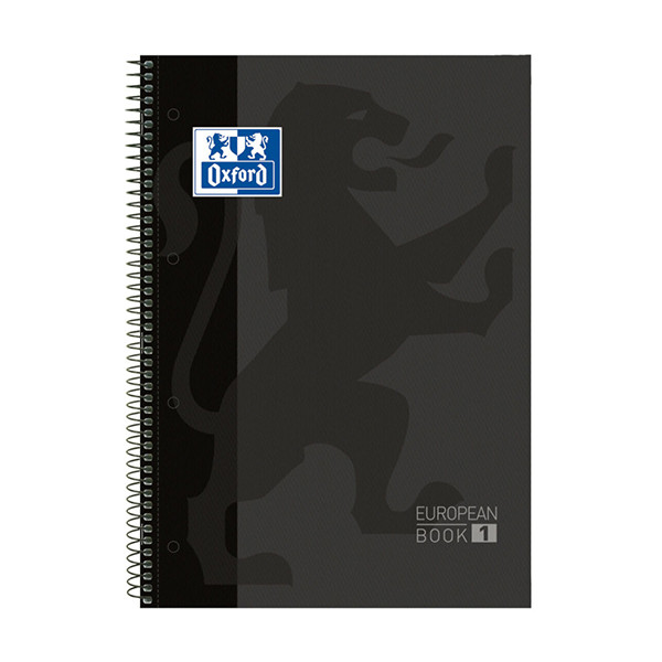 Oxford Classic spiraalschrift A4+ 90 g/m² 80 vellen gelijnd zwart 400050189 260289 - 1