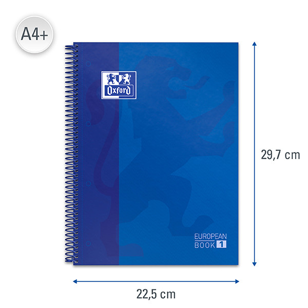 Oxford Classic spiraalschrift A4+ 90 g/m² 80 vellen geruit 5 mm donkerblauw 100430197 260294 - 3