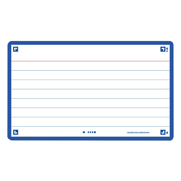 Oxford Flashcards gelijnd A7 blauw (80 stuks) 400133875 260217 - 1