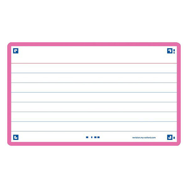 Oxford Flashcards gelijnd A7 fuchsia (80 stuks) 400133881 260218 - 1