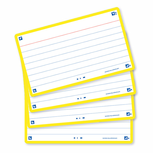 Oxford Flashcards gelijnd A7 geel (80 stuks) 400133883 260195 - 3