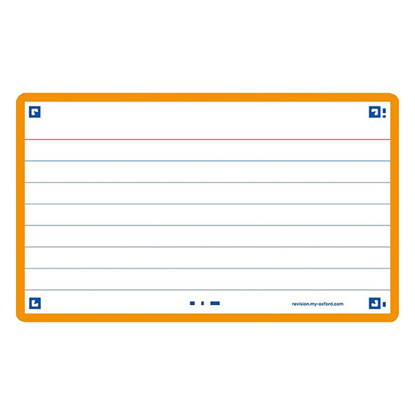 Oxford Flashcards gelijnd A7 oranje (80 stuks) 400133882 260199 - 1