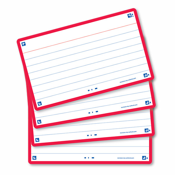 Oxford Flashcards gelijnd A7 rood (80 stuks) 400133880 260201 - 3