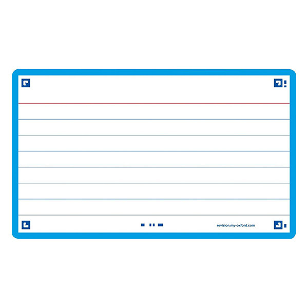 Oxford Flashcards gelijnd A7 turquoise (80 stuks) Oxford 123inkt.be
