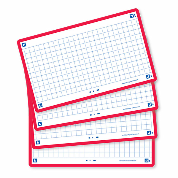 Oxford Flashcards geruit A7 rood (80 stuks) 400133858 260213 - 3