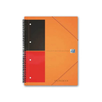 Oxford International Meetingbook A5+ gelinieerd 80 grams 80 vel oranje 4-gaats (5 stuks) 298378
