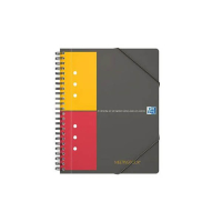 Oxford International Meetingbook A5+ geruit 80 grams 80 vel grijs 4-gaats (5 stuks) 298377