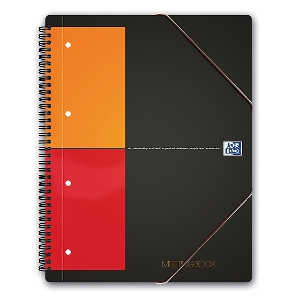 Oxford International Meetingbook spiraalschrift A4 geruit 80 g/m² 80 vellen grijs 100100362 260005 - 1