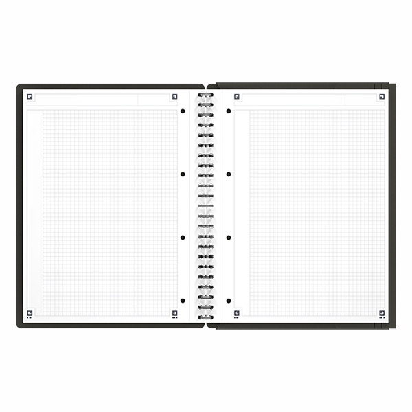 Oxford International Meetingbook spiraalschrift A4 geruit 80 g/m² 80 vellen grijs 100100362 260005 - 2