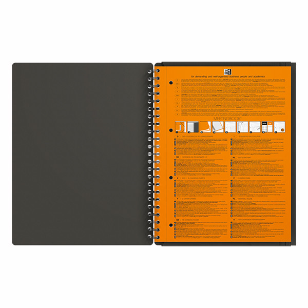 Oxford International Meetingbook spiraalschrift A4 geruit 80 g/m² 80 vellen grijs 100100362 260005 - 3