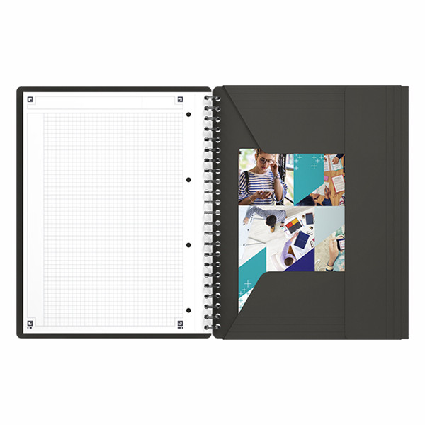 Oxford International Meetingbook spiraalschrift A4 geruit 80 g/m² 80 vellen grijs 100100362 260005 - 6