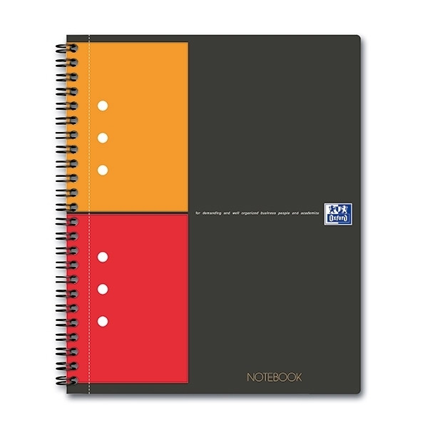 Oxford International spiraalschrift A5 geruit 80 g/m² 80 vellen zwart (12 gaten) 100101849 260003 - 1