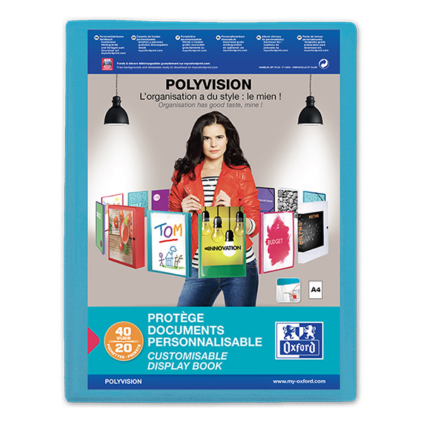 Oxford Polyvision showalbum flexibel A4 blauw (20 insteekhoezen) 100206087 237554 - 1