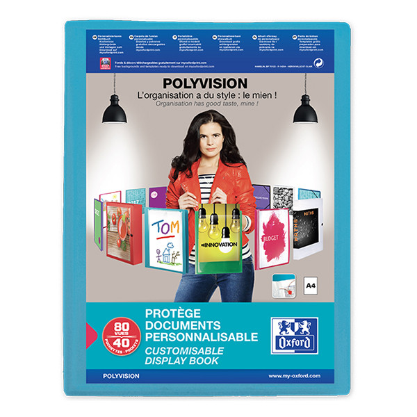 Oxford Polyvision showalbum flexibel A4 blauw (40 insteekhoezen) 100206231 237556 - 1
