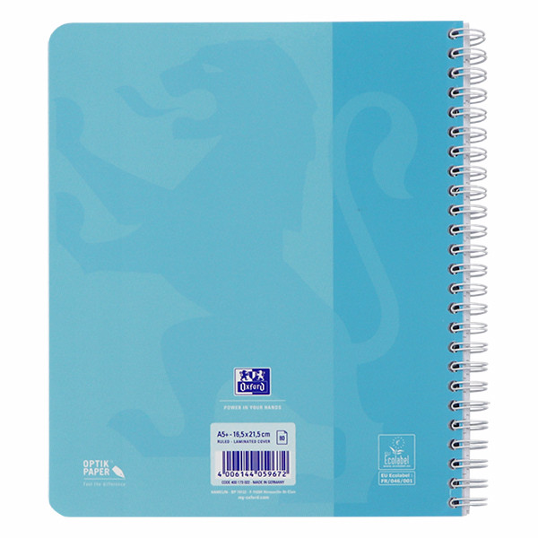 Oxford School spiraalschrift A5+ gelijnd 90 g/m² 17 gaten 80 vellen pastel (3 stuks) 400171666 400190223 260297 - 3