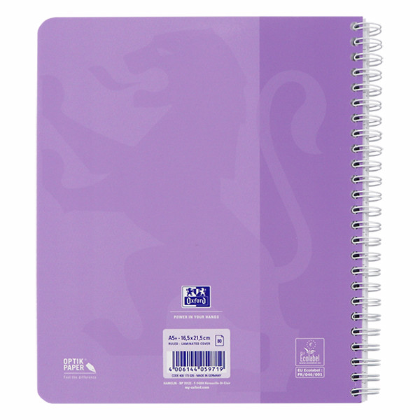 Oxford School spiraalschrift A5+ gelijnd 90 g/m² 17 gaten 80 vellen pastel (3 stuks) 400171666 400190223 260297 - 4