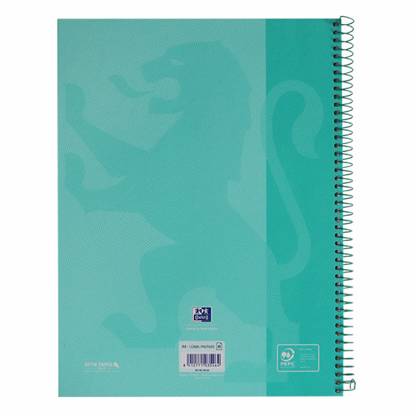 Oxford Touch spiraalschrift A4+ 90 g/m² 80 vellen gelijnd pastelturquoise 400138326 260293 - 2