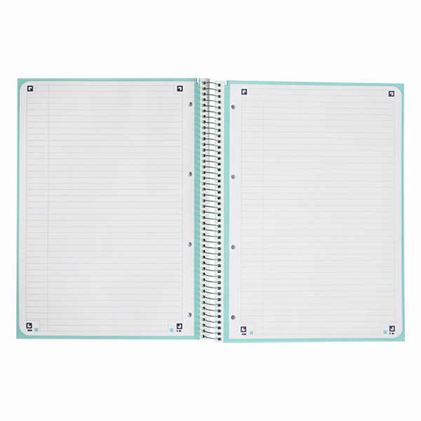Oxford Touch spiraalschrift A4+ 90 g/m² 80 vellen gelijnd pastelturquoise 400138326 260293 - 3