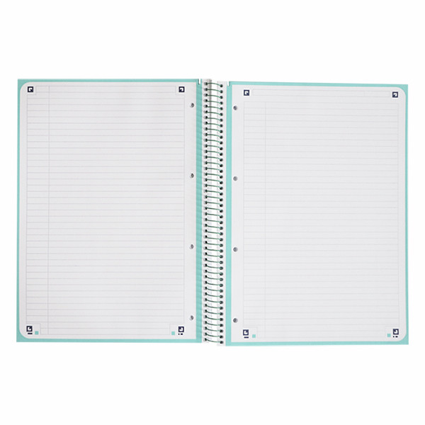 Oxford Touch spiraalschrift A4+ 90 g/m² 80 vellen gelijnd pastelturquoise 400138326 260293 - 3