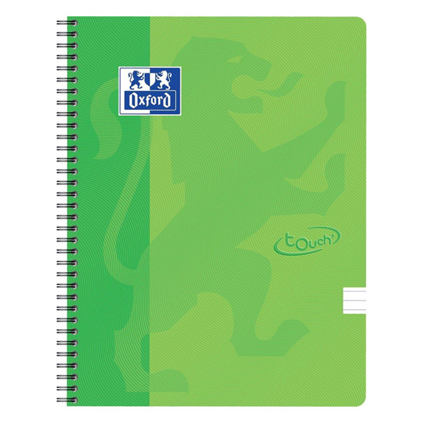 Oxford Touch spiraalschrift A4 gelijnd 90 g/m² 70 vellen lime groen 400118800 260184 - 1