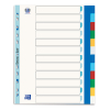 Oxford gekleurde kunststof tabbladen A4 XL met 12 tabs (11-gaats) 100205086 237528