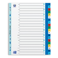 Oxford gekleurde plastic tabbladen A4 XL met 20 tabs A-Z (11-gaats) 100204733 237533