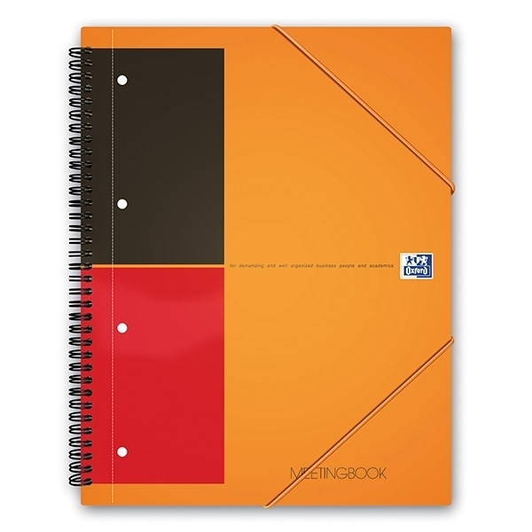 Oxford international meetingbook spiraalschrift A4+ gelijnd 80 g/m² 80 vellen oranje 100104296 260004 - 1