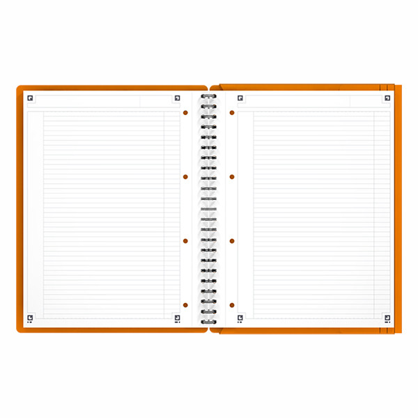 Oxford international meetingbook spiraalschrift A4+ gelijnd 80 g/m² 80 vellen oranje 100104296 260004 - 2
