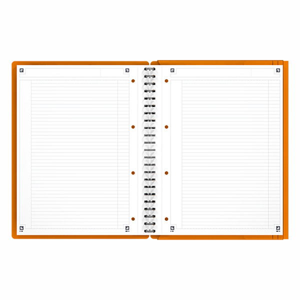 Oxford international meetingbook spiraalschrift A4+ gelijnd 80 g/m² 80 vellen oranje 100104296 260004 - 2