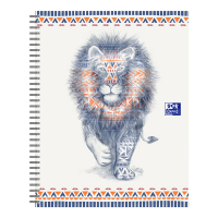 Oxford spiraalschrift Boho Chic leeuw A4+ geruit 90 g/m² 60 vellen (4-gaats) 400143832 260174