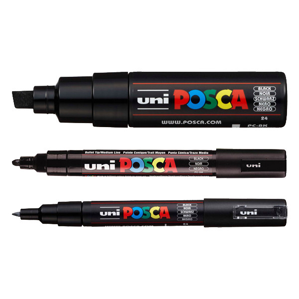 POSCA PC-1MC/5M/8K verfmarkerset zwart (3 stuks)  424248 - 1