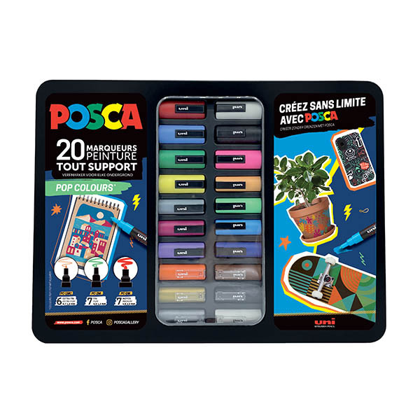 POSCA PC-1MC/PC-3M/PC-5M Pop Colours verfmarkerset (20 stuks) 424482 - 1